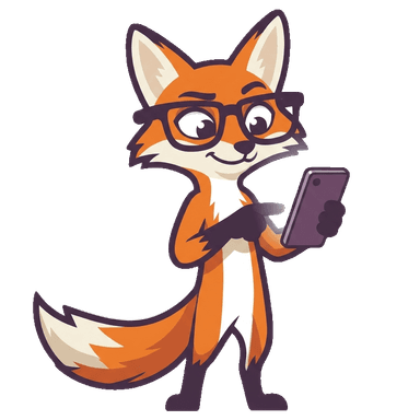 Agent Loop, the mediloop fox mascot, making a phone call